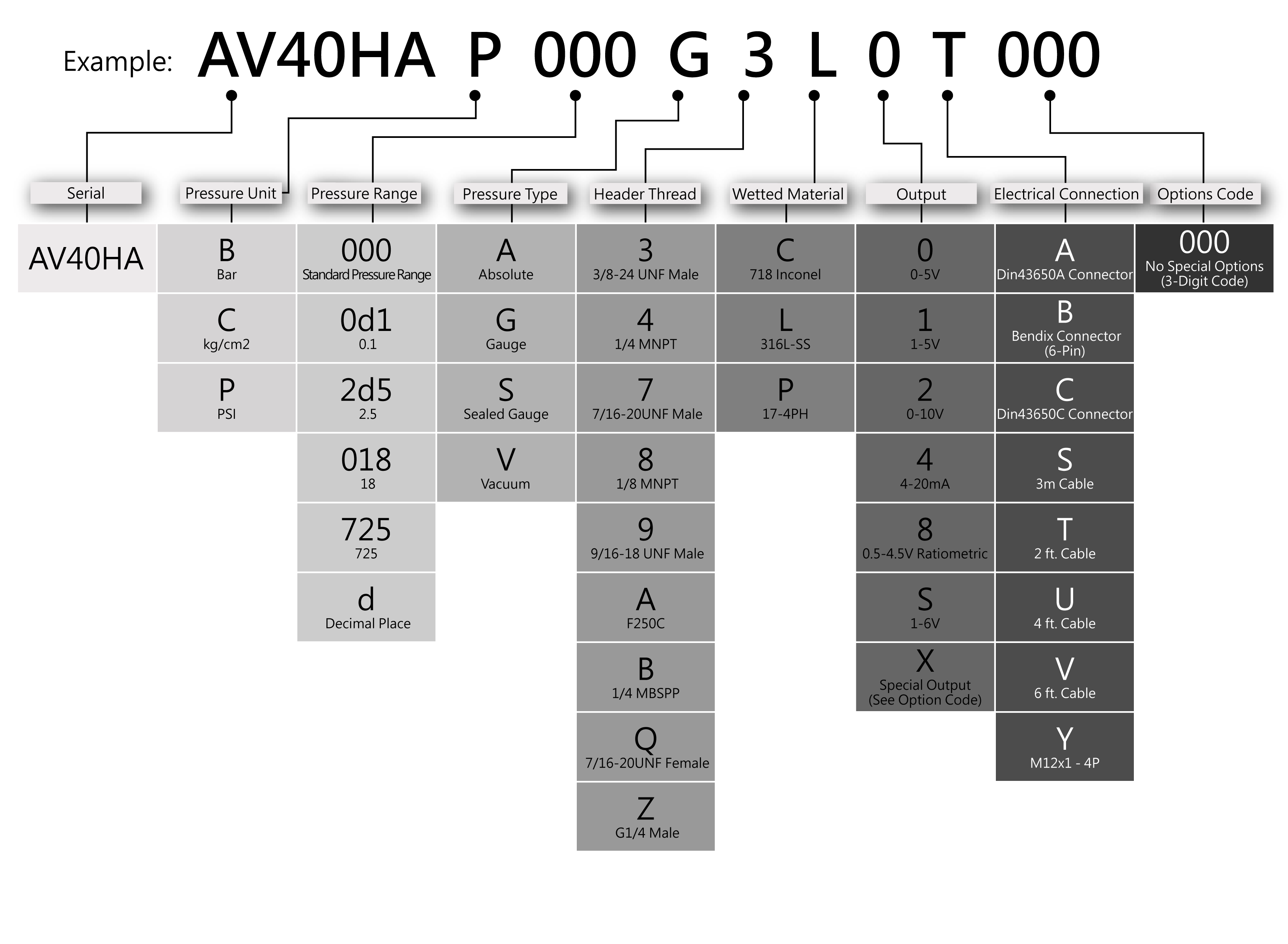 Ordering Information for AV40HA